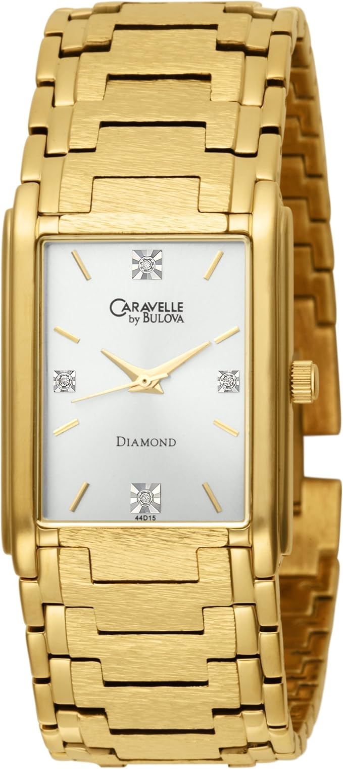 Caravelle by Bulova Men's 44D15 Diamond Accented Champagne Dial Watch