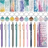 Sayglossy 10 Sets Christian Gift Bulk 10 Bible Verse Ballpoint Pens Religious Bookmark Gift and Scripture Keychain for Valentine's Day Mother Clergy Pastor Teacher Women Christmas Sunday School