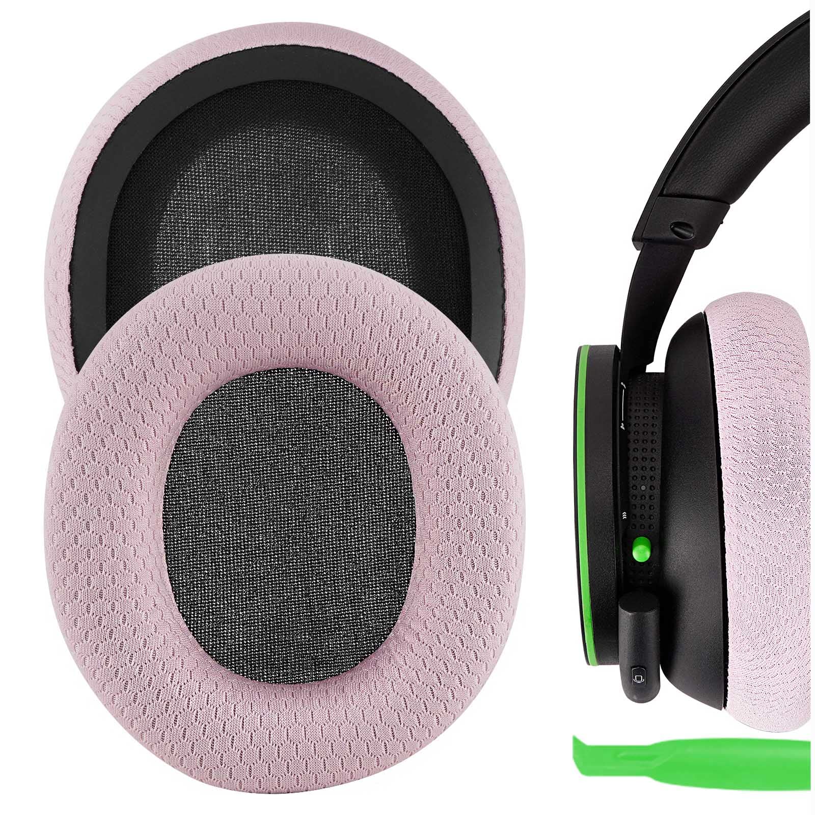 Geekria NOVA Mesh Fabric Replacement Ear Pads for Microsoft Xbox Wireless (2024 Version)/ Wired, Xbox Stereo/Stereo Headset 20th Anniversary Special Edition Headphones (Pink)