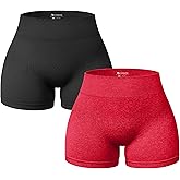 OQQ Women 2 Piece Shorts Butt Lifting High Waist Tummy Control Yoga Athletic Workout Shorts