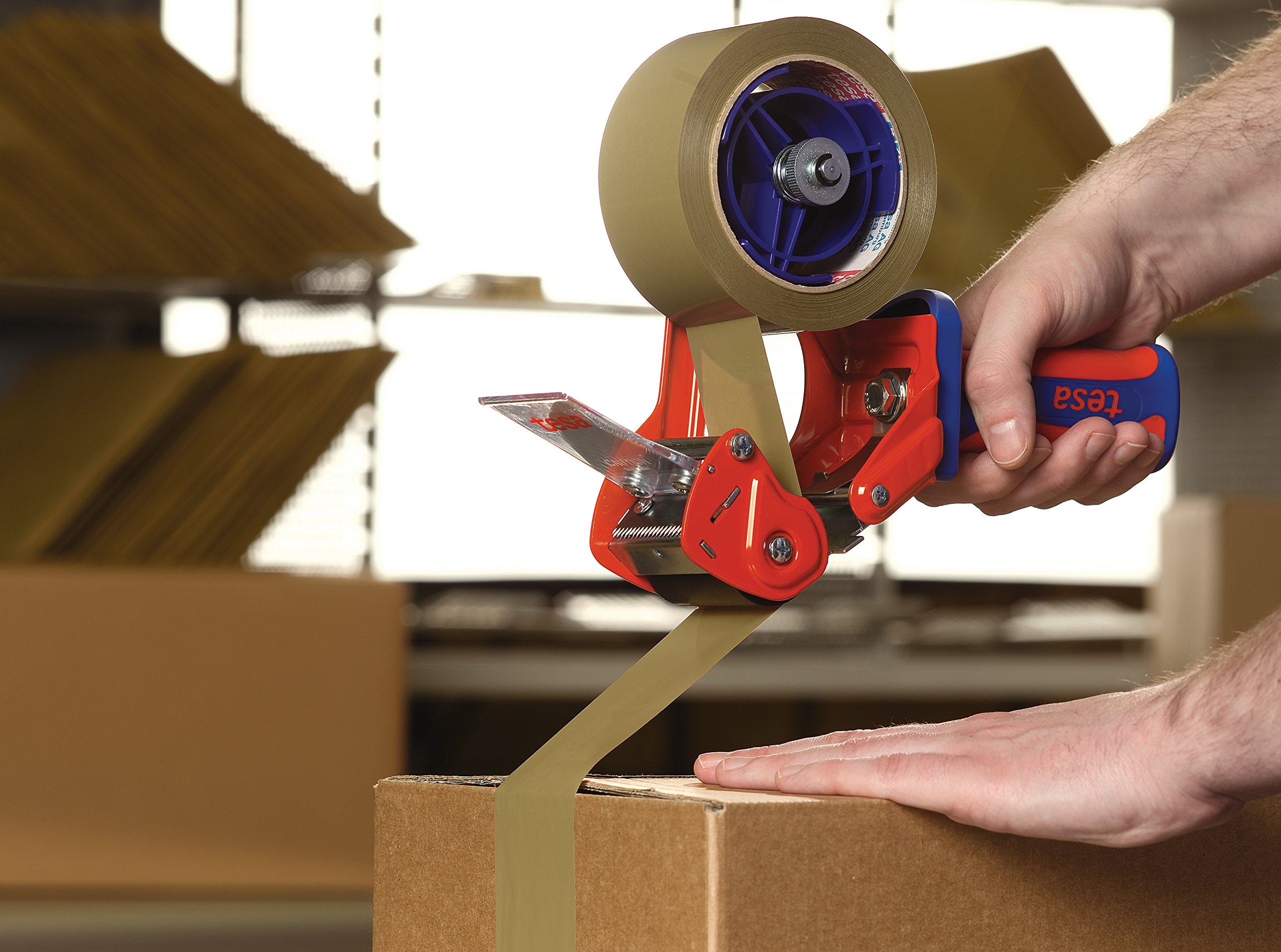 TESA 57455-00001-01 Set aus 2 Klebebandrollen inklusiv Handabroller, 50 mm x 66 m 2