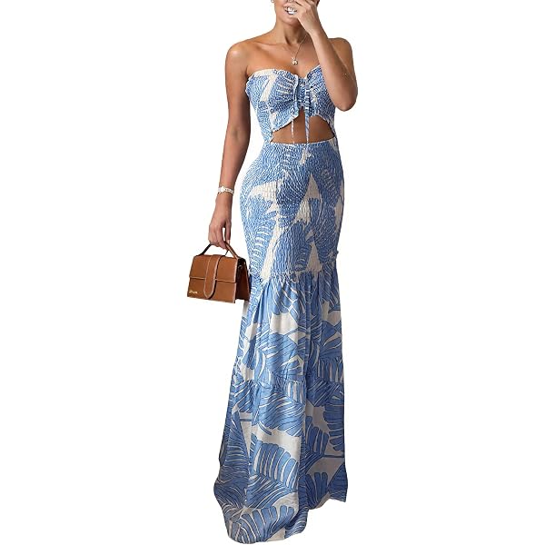 Amazon.com: Women's Print Backless Suspender Long Dress Slim Fit Sexy  Graceful Evening Party Dresses Khaki S : Clothing, Shoes & Jewelry