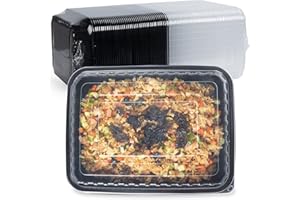 FRESHPAK To Go Containers, 40-Pack Reusable Meal Prep Container with Airtight Lids 47oz BPA Free Microwave Freezer Safe Plastic Disposable Bento Boxes Ideal for Food Storage and On-the-Go