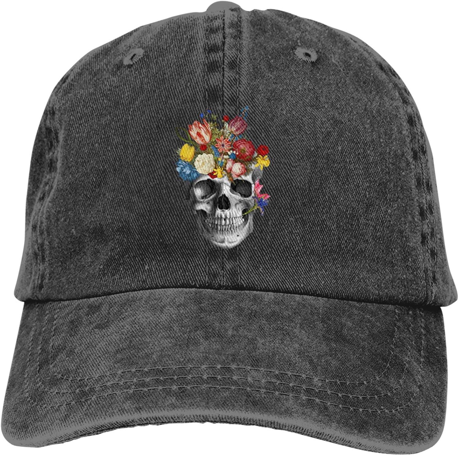 Halloween Skull Hats for Men，100 Cotton Ball Hat Adult Baseball Cap Classic Unisex Cowboy Hat