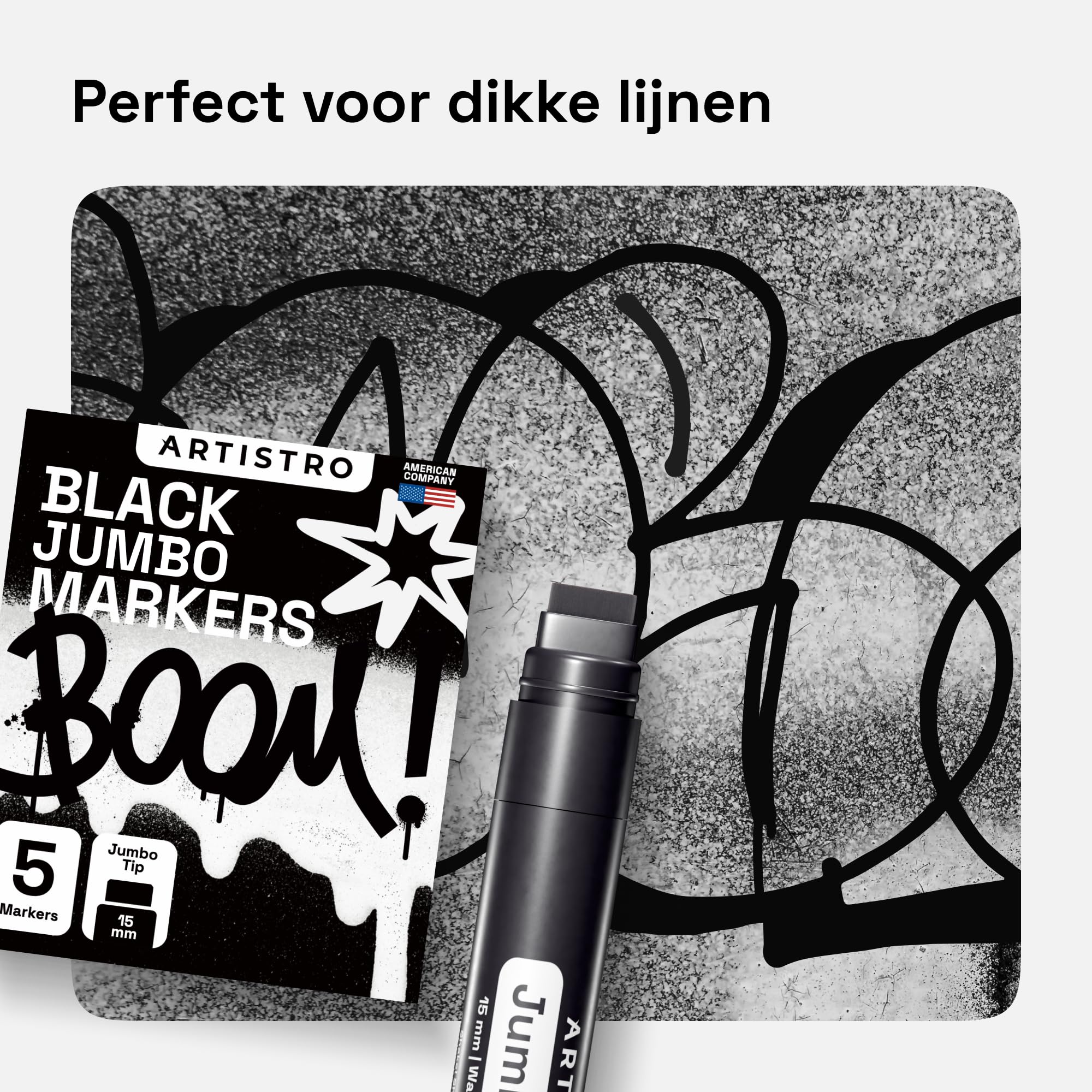 ARTISTRO 5 Black Acrylic Paint Pens, Acrylic Paint Markers Jumbo Tip, Fabric Markers for Textile, Canvas, Rock, Glass, Wood, Paper, DYI, Pens for Kids and Adults