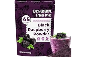 SIHASO Black Raspberry Powder 6.35oz - 100% Natural Freeze-Dried Black Raspberry Fruit Powder for Smoothies, Baking, Yogurt & Desserts | Non-GMO, Vegan | 180g