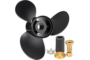 Qiclear 13 1/4x17 Pitch 48-77344A45 OEM Upgrade Aluminium Boat Propeller fit Mercury Outboard Motos 60 75 90 100 115 Hp,15 Spline Tooth,Hub Kits Included,Rh,13.25 x 17p
