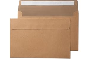 Pack It Chic - 5.5” X 8.5” Envelopes (110 Count) Kraft A9 Peel-and-Stick Envelopes for Photos, Letters, Invitations, Weddings