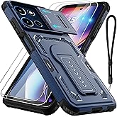 Iokmax for Moto G Play 2026 Case, Moto G 2026/2025 Case with 2*Screen Protector, Upgrade Slide Camera Cover/Kickstand/Lanyard Strap, Military Grade Heavy Duty Shockproof Protective Phone Case, Blue