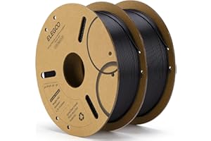 ELEGOO PLA Filament 1.75mm Black 2KG, 3D Printer Filament Dimensional Accuracy +/- 0.02mm, 2 Pack 1kg Cardboard Spool(2.2lbs) 3D Printing Filament Fits for Most FDM 3D Printers