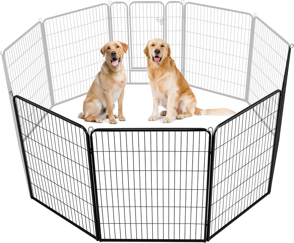 Yaheetech 4-Panel Heavy-Duty Dog Playpen 100cm High for Indoor Outdoor Use