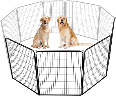 Yaheetech 4-Panel Heavy-Duty Dog Playpen 100cm High for Indoor Outdoor Use