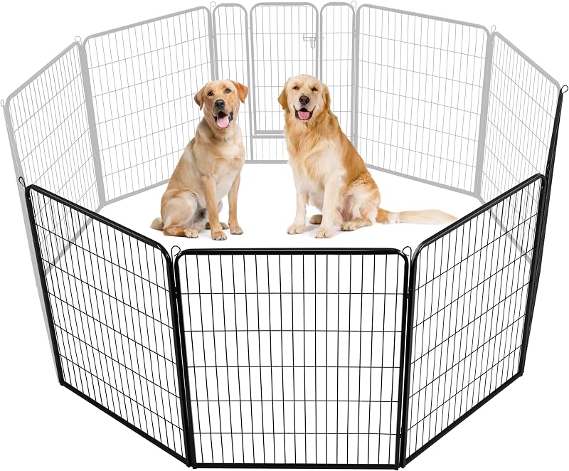 Yaheetech 4-Panel Heavy-Duty Dog Playpen 100cm High for Indoor Outdoor Use