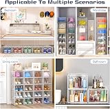 TidyTrove Shoe Storage Box 9 Pcs Clear Stackable Magnetic Door Organizer White view 7