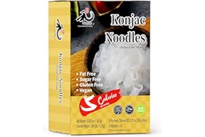YUHO Shirataki Konjac Instant Noodles Fettuccine Gluten Free Low Carbs Vegan Fat-Free Plant Based Keto Friendly Pasta Noodle for Quick Dinner Meals, 8 Pack Inside, 53.61 Oz