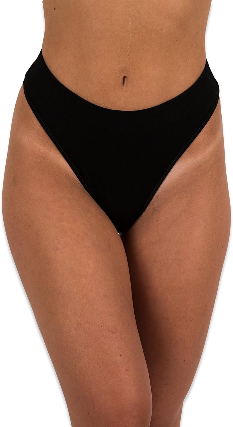 Sexy Basics Women's 6-Pack Active Sport Thong Panties Underwear: Clothing
