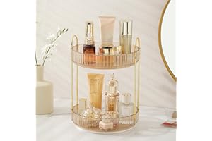 Perfume Organizer,1 Pack 9 Inch Makeup Organization and Storage, Bathroom Closet, Vanity Countertop Spice Rack (Gold, 9 inch 