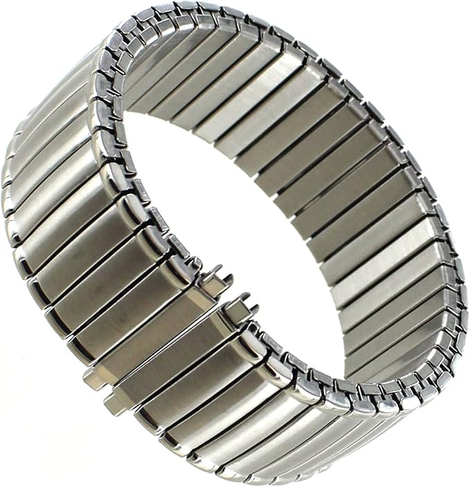 2024mm Hadley Roma Brushed/Shiny Wide Stainless Steel Mens Expansion