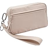 ycnice Wristlet Wallets for Women Checkered Nylon Quilted Wallet Travel Crossbody Bags with 4 Zippers Coin Card Phone Holder