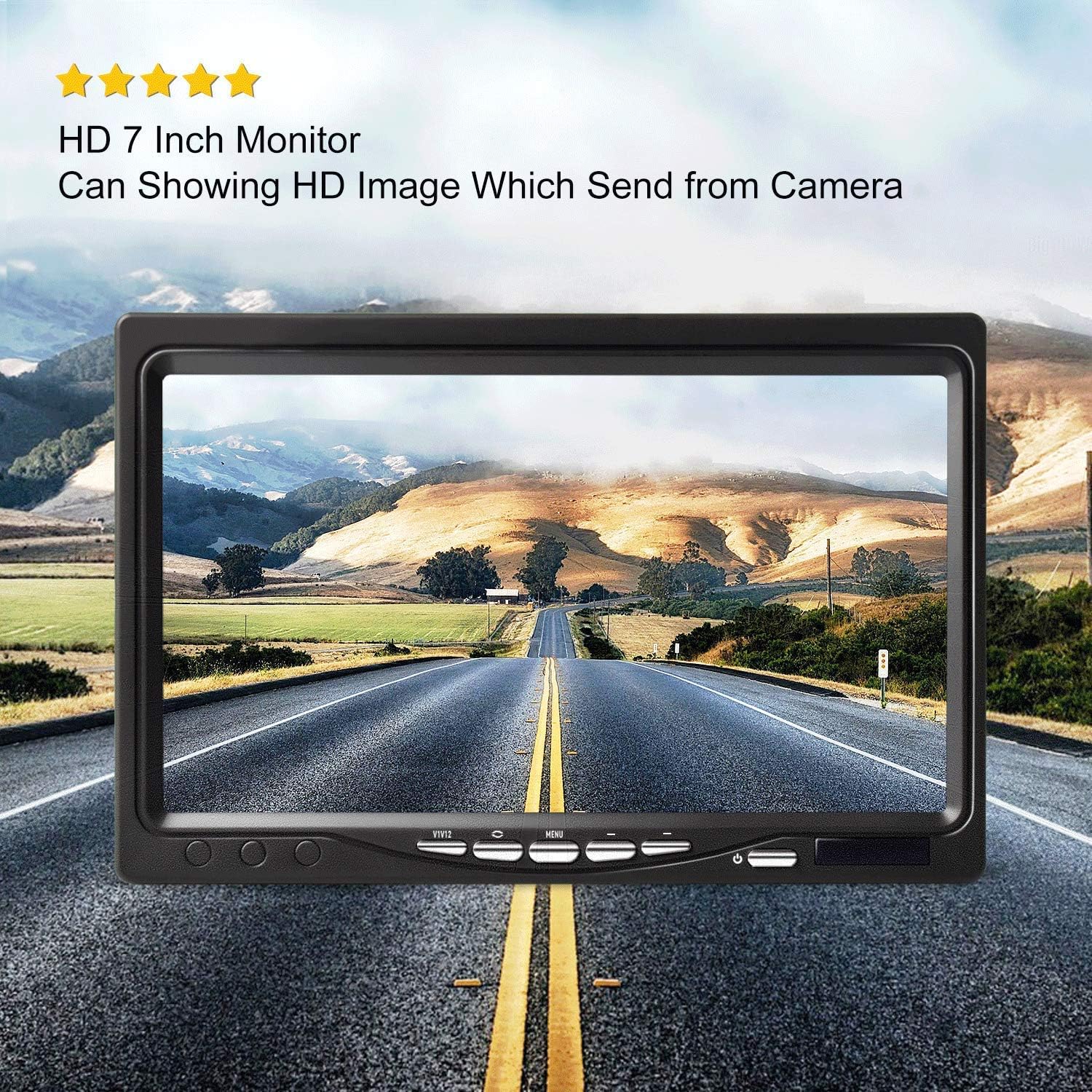 7inch High Resolution 800 x 480 TFT LCD Car Rear View Camera Monitor