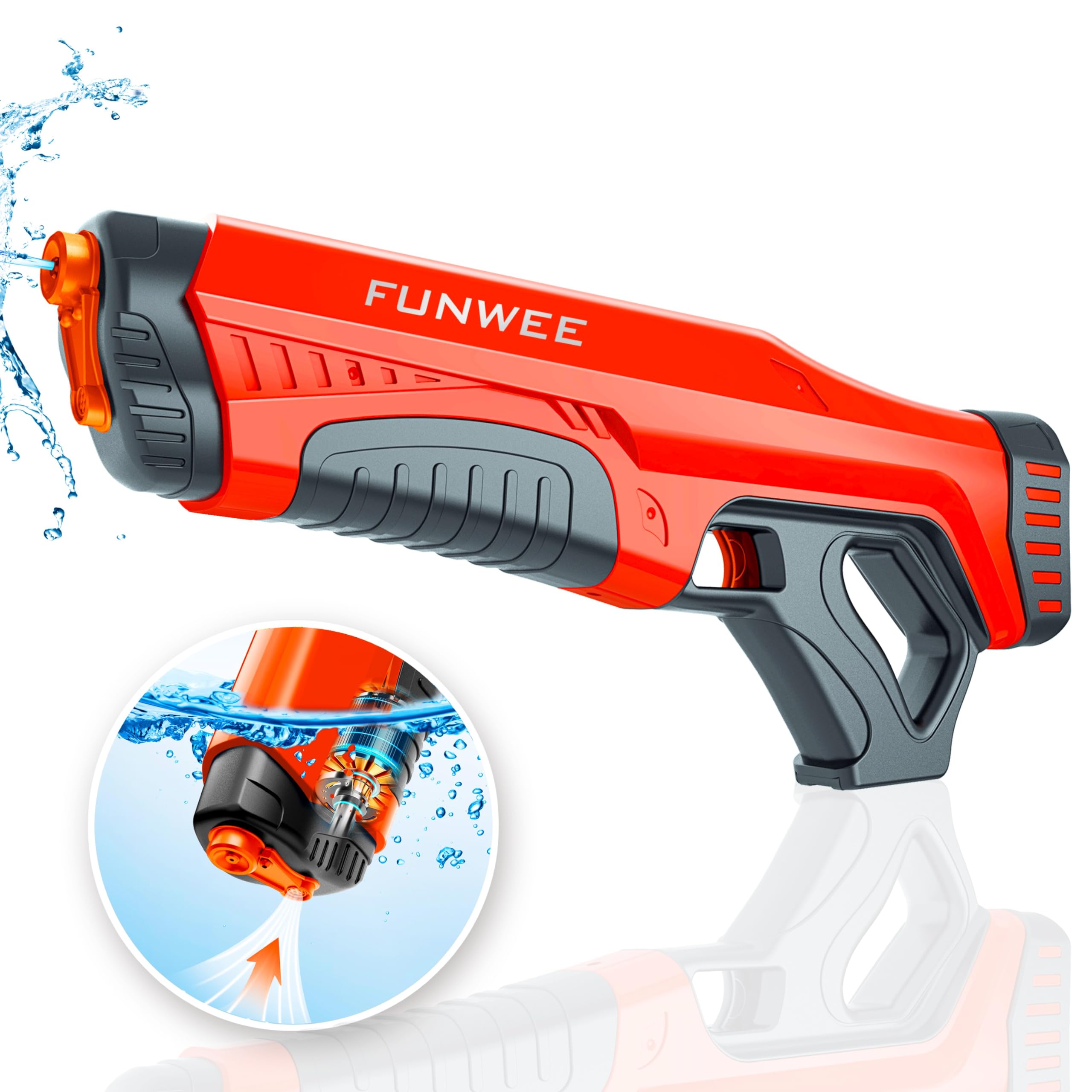 Photo 1 of Funwee Electric Water Guns for Adults & Kids, Automatic Water Reload & Shooting Over 250 Blasts Water Blaster Squirt Guns Up to 32 FT Long Range, Summer Beach Pool Backyard Outdoor Toys (Red)