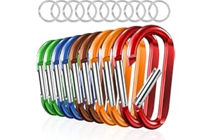 sprookber 3" Carabiner Clip Keychain, D Ring Caribeaner Clip, Key Clip Caribeener, Spring Snap Hook for Bag/Buckle, Set of 10