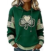 KOSEXMA Women's St Patrick's Day Hoodie, St Patrick's Day Sweatshirt for Women, Casual Long Sleeve Crewneck Hoodie for Spring