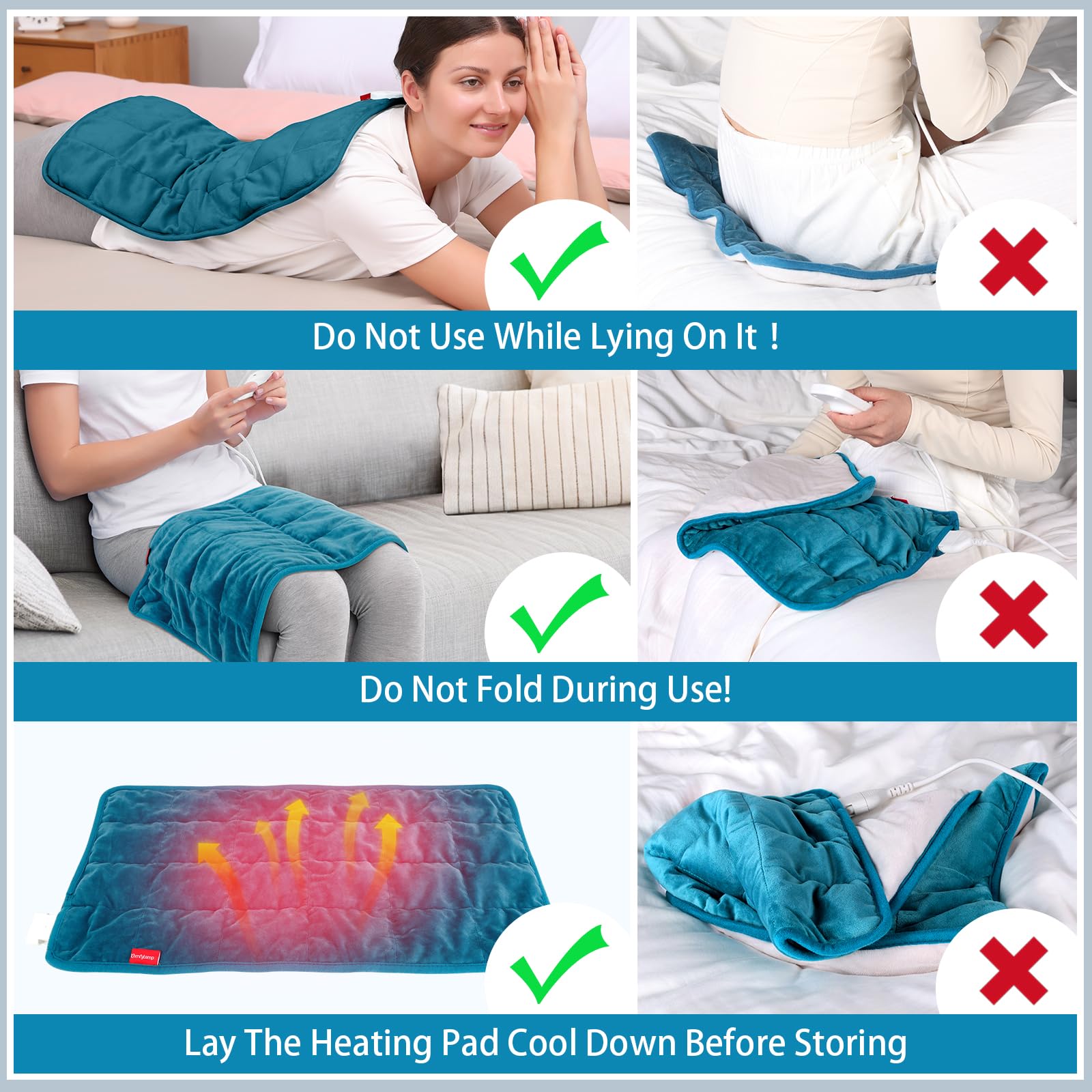 Comfytemp Weighted Heating Pad for Back & Period Cramps, FSA Eligible, Birthday Gifts for Mom Dad Women Men, 2.2lb HSA Electric Heat Pad for Neck Shoulder Pain Relief, 2H Auto-Off Heated Pad, 12x24