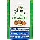 FELINE GREENIES PILL POCKETS for Cats Natural Soft Cat Treats, Tuna & Cheese Flavor, 1.6 oz. Pack (45 Treats)