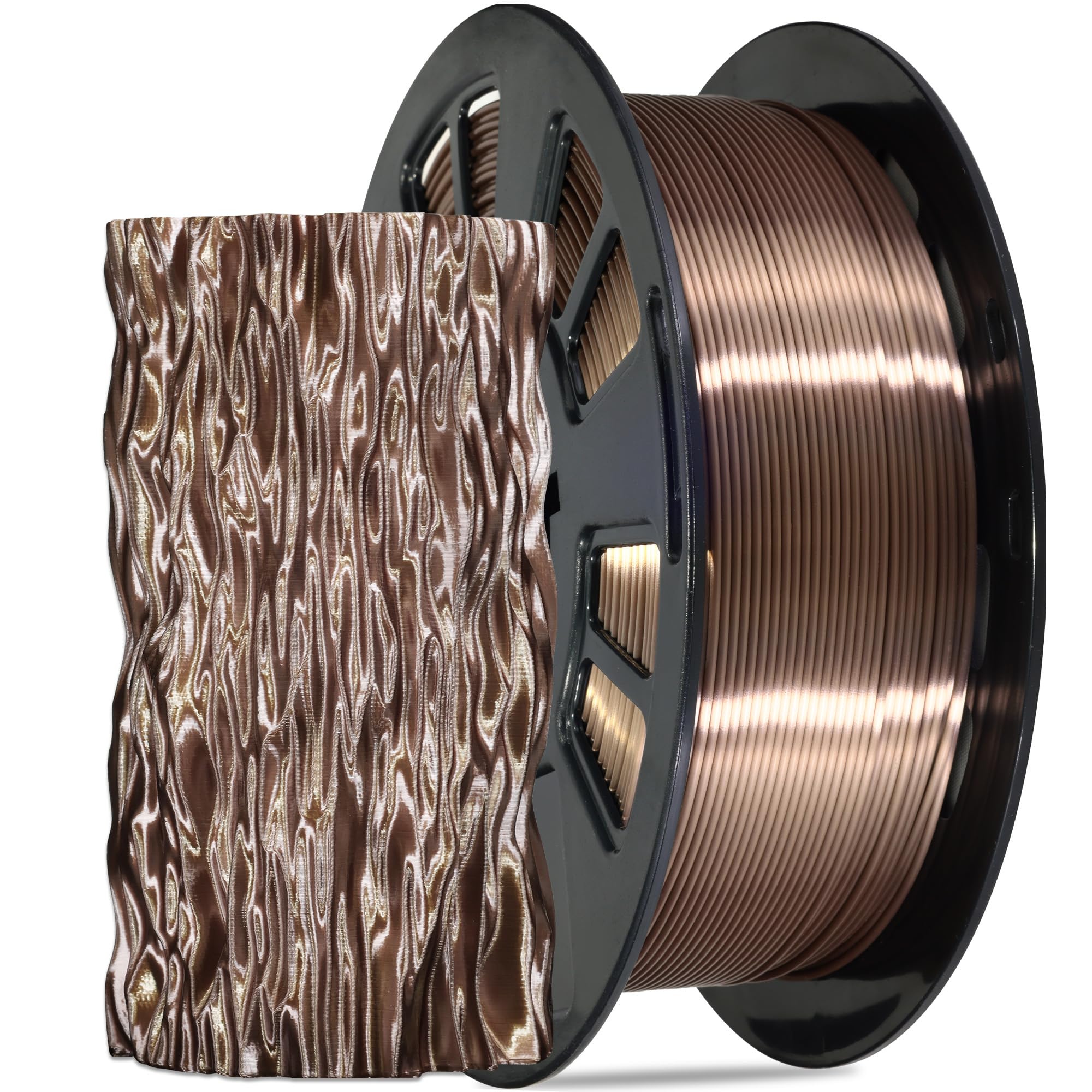 Photo 1 of DO3D Silk Coffee PLA Satin Shiny 3D Printer Filament, 1.75mm Diameter 1kg Spool 2.2lbs for FDM 3D Printers