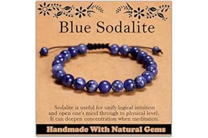 CHCCOYE 468Handmade Adjustable Natural Gemstone Crystal Bracelet Healing Power Energy Inspirational Gifts with Card for Unisex