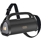 Monster Adventurer Max Portable Bluetooth Speaker, IPX7 Waterproof Wireless Speaker with Double Subwoofer Rich Bass, 100W Stereo Loud Sound with 24H Playtime for Outdoor, Beach, Gold