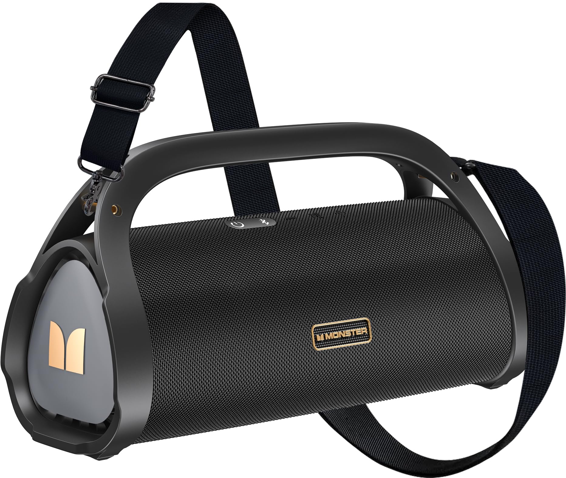 Photo 1 of Monster Adventurer Max Portable Bluetooth Speaker, IPX7 Waterproof Wireless Speaker with Double Subwoofer Rich Bass, 100W Stereo Loud Sound with 24H Playtime for Outdoor, Beach, Gold
