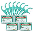 Floss Picks Mint Dental Floss Picks with 4 Travel Handy Cases 240 Counts Flossers by FAMILIFE