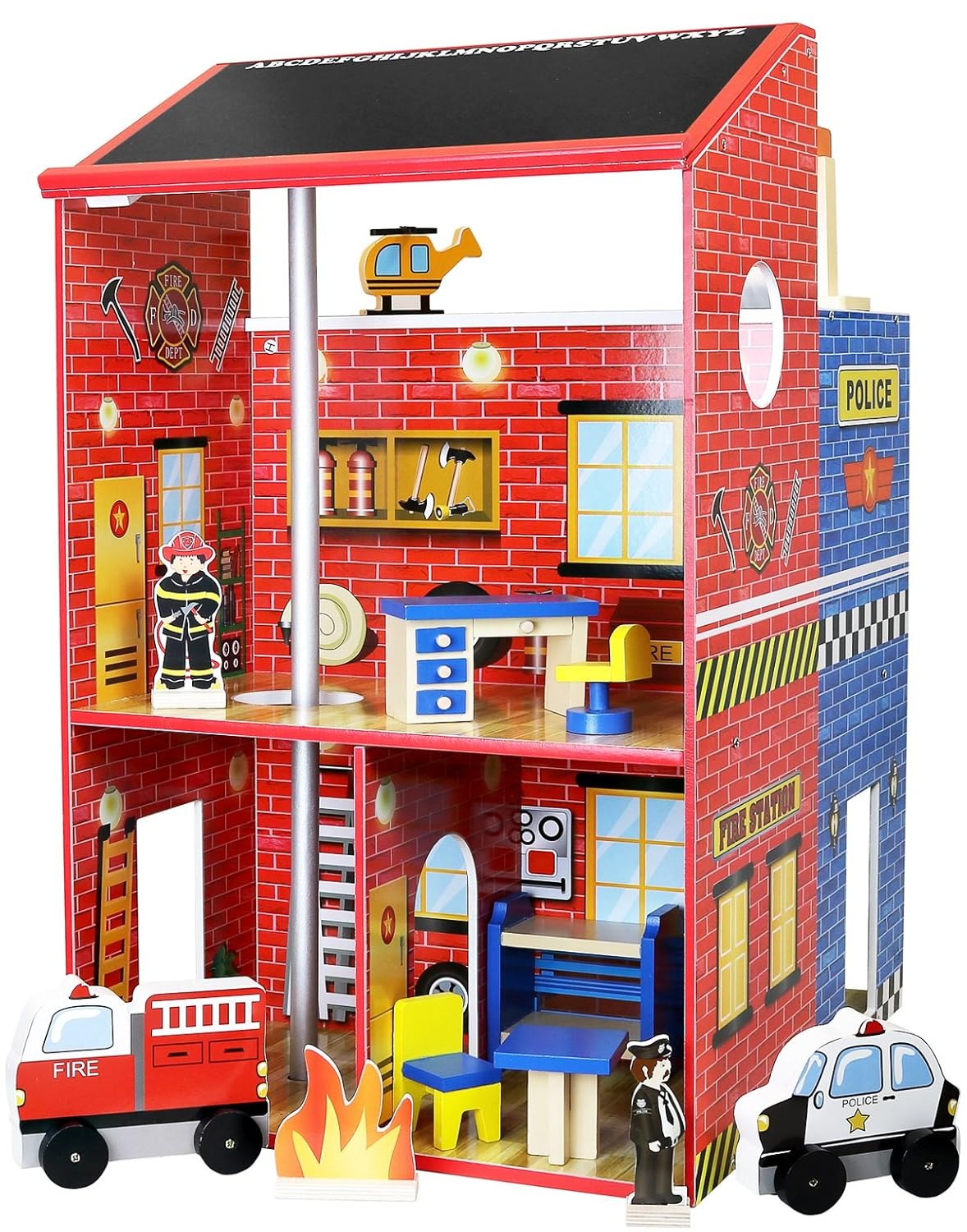 police and fire station toy