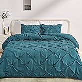 鶹 Basics Pinch Pleat Down-Alternative Comforter Bedding Set - King, Dark Teal