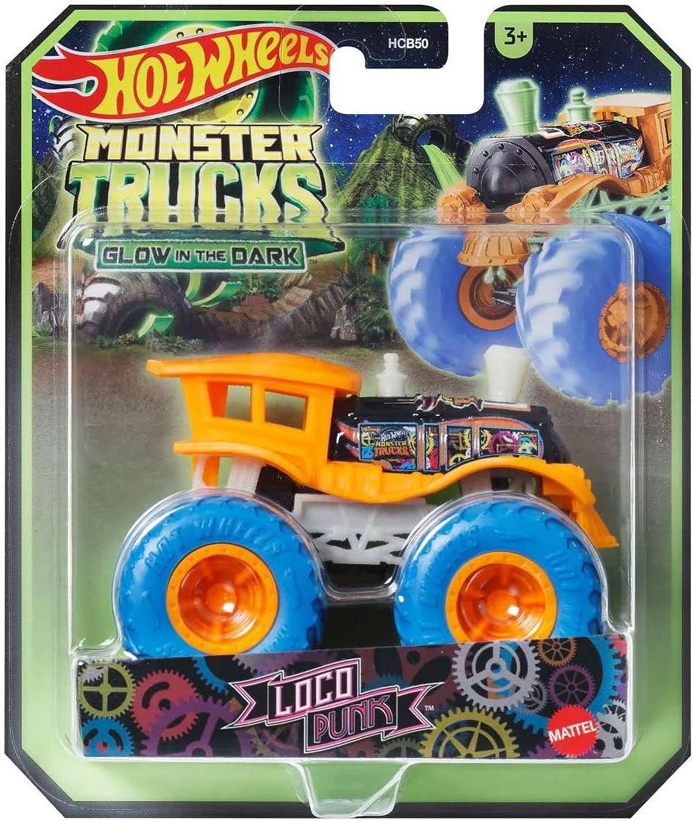 Hot Wheels Monster Trucks Glow in the Dark Loco Punk JFX20 Mattel