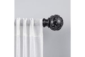 Exclusive Home Curtains ER1015-03 3672 Vine 1" Curtain Rod and Finial Set, 36"-72", Matte Black