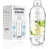 BETTFOR Plastic Cocktail Shaker with Measuring Scale 24oz (700ml), Leak-Proof &amp; Shatter-Resistant Drink Mixer for Bartending, Protein Shakes, Iced Coffee &amp; Milk Tea