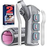 FEATOL 2 Pack Wrist Brace with Thumb Spica Splint for De Quervain's Tenosynovitis, Carpal Tunnel, Tendonitis, Arthritis-Thumb Brace for Pain Relief-Left & Right-M/L-White Pink