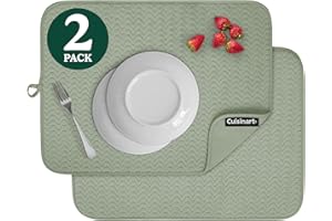 Cuisinart Dish Drying Mats for Kitchen Counter - (2) 18" x 24" Ultra Absorbent Dish Drying Mat XL - Foldable, Machine Washabl