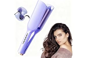 2 Barrel Wave Curling Iron, 1.25 Inch Hot Tools Hair Crimper with V-Groove Design & 5 Temperature Settings, Tourmaline Cerami