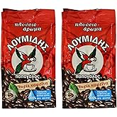 Loumidis Greek Ground Coffee Papagalos Traditional Decaf 2 Pack (3.4 Ounces)