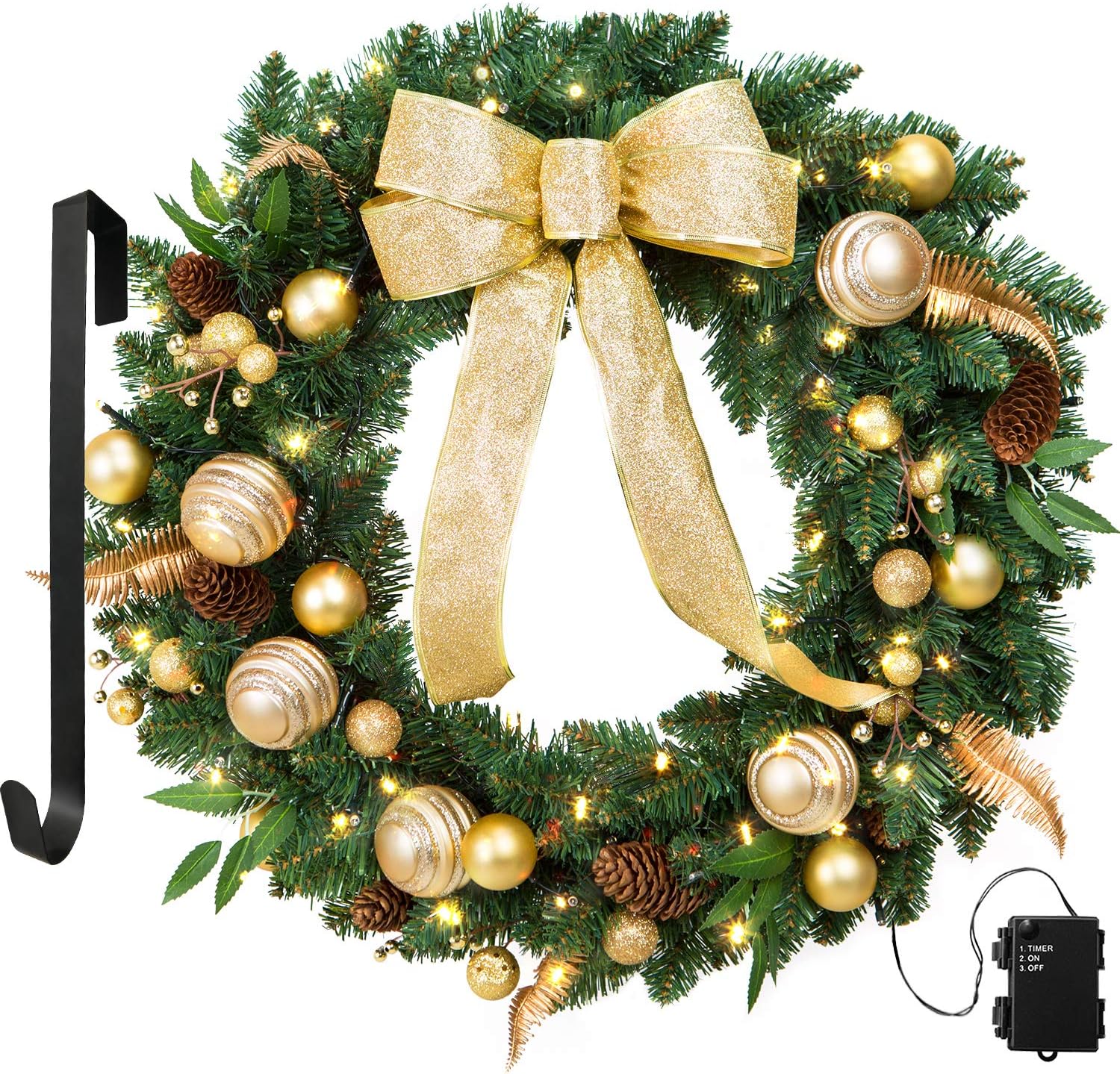 LIFEFAIR Artificial Christmas Wreaths 