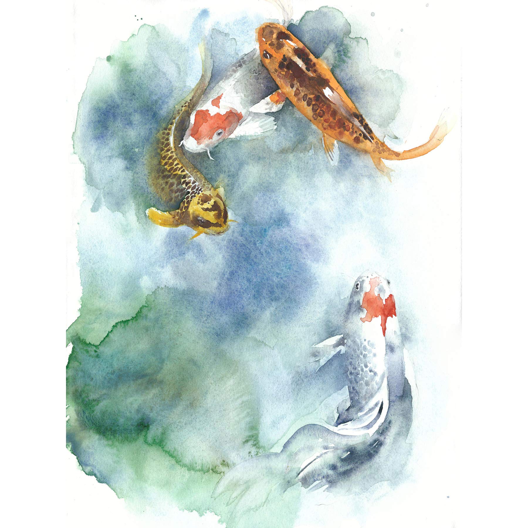 Japanese Koi Fish Pond Large Wall Art Print Canvas Premium Poster