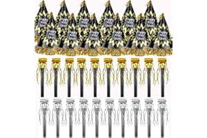 FIINTRWA Happy New Year Headband Tiara Gold Silver Fringed Noise Makers and 2026 New Year Party Glasses Decoration Supplies