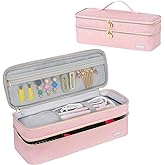 Double-Layer Travel Carrying Case Compatible with Revlon One-Step Hair Dryer Brush/Volumizer Original 1.0,Plus 2.0/Styler,Portable Storage Bag Fits for Revlon,Hot Tools and Attachments,Pink(Bag Only)