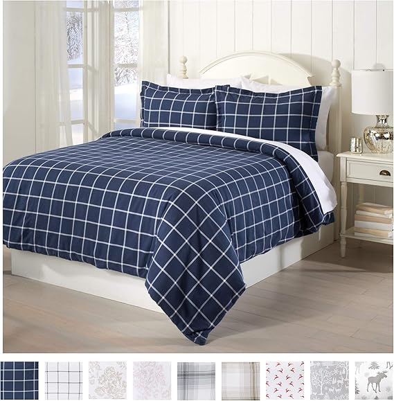 Great Bay Home Extra Soft Printed Flannel Duvet Cover with