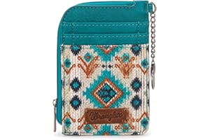 Wrangler Aztec Card Wallet for Women Western Credit Card Holder for Women Credit Card Wallet with Zipper Pocket WG130-W005TQ