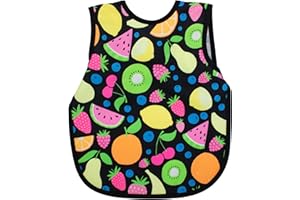 BapronBaby Neon Fruit Monster Bapron - No Neck Tie Safer Bib for Baby & Toddler - Soft Waterproof Stain Resistant - Machine Washable - Sz Baby/Toddler 6m-3T